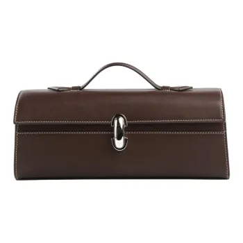 SAVETTE Cow Leather Handbag Regular Women's Dark Brown