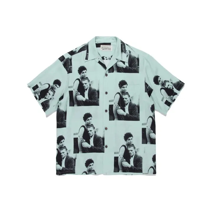 WACKO MARIA WACKO MARIA X Chet Baker Collaboration Series Shirts Men Green-0