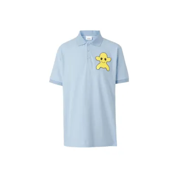 Burberry Monster Graphic Cotton Oversized Polo Shirt 'Light Blue'