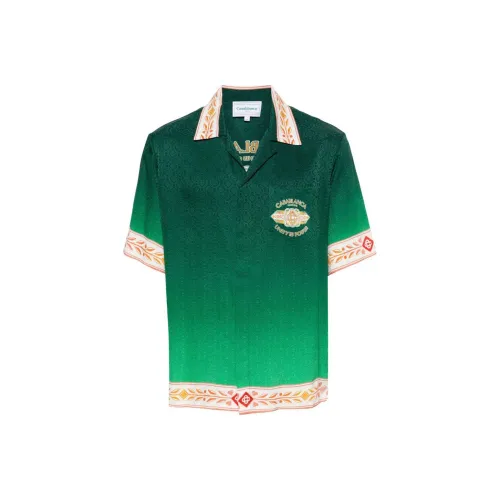 CASABLANCA Cuban Collar Short Sleeve Shirt