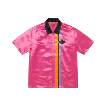 Supreme Satin Zip Up S/S Work Shirt