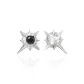 Polaris Stud Earrings[Black Zircon+White Zircon]