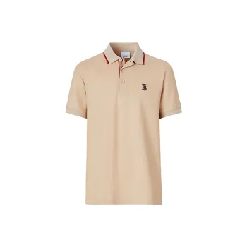 Burberry Monogram Motif Polo Shirt Men's Beige
