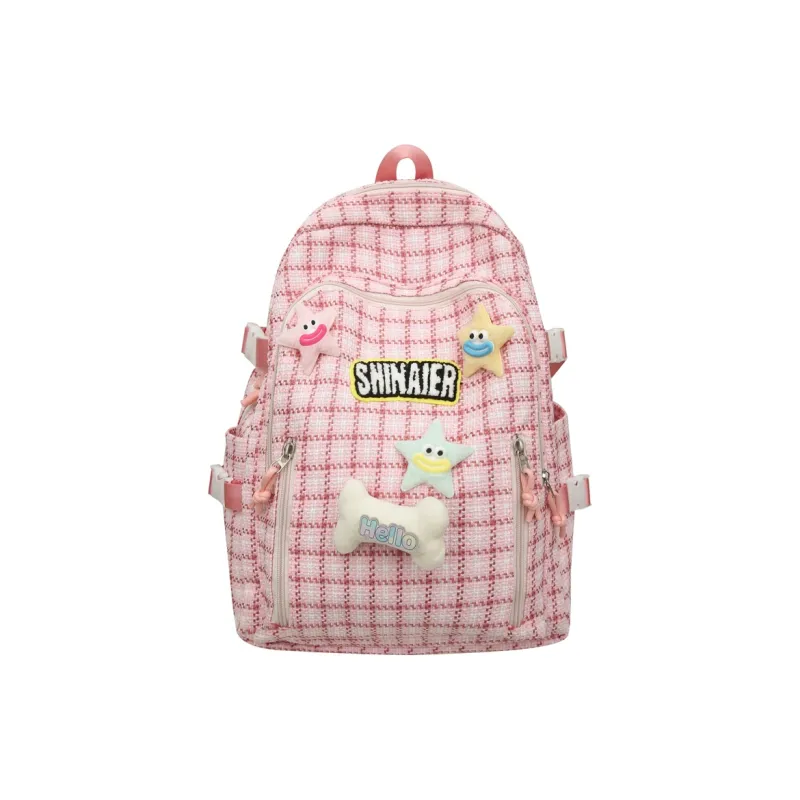 Yalu Nylon Backpack Women's Yellow/Coffee/Pink/Turquoise/Sprout Green-1