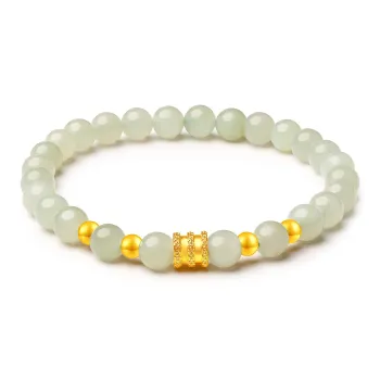LAOMIAO Hetian Jade Bracelets Pale Greenish White Jade Women's