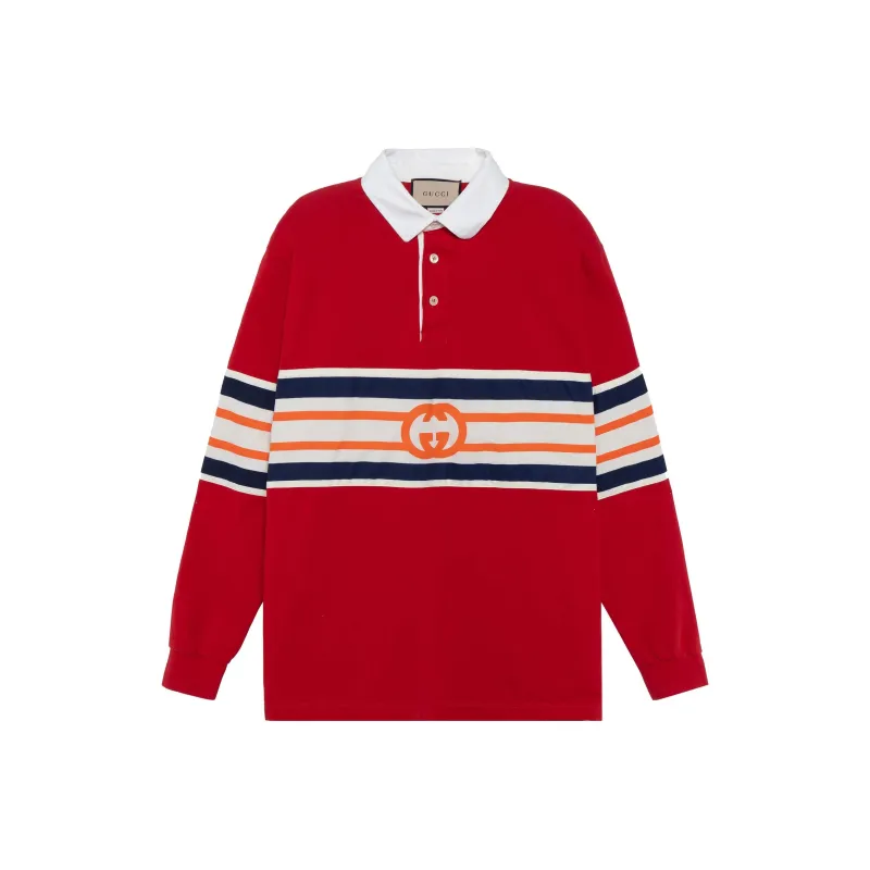 GUCCI Gg Stripe effect Polo Shirt-0