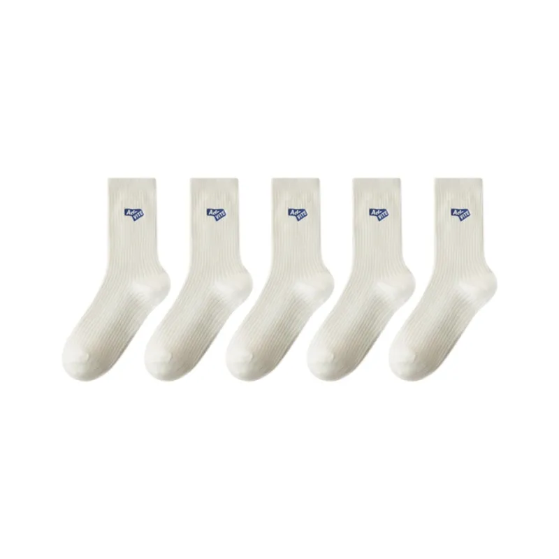 FAIRWHALE Mid Calf Socks Unisex 5 Pack-34