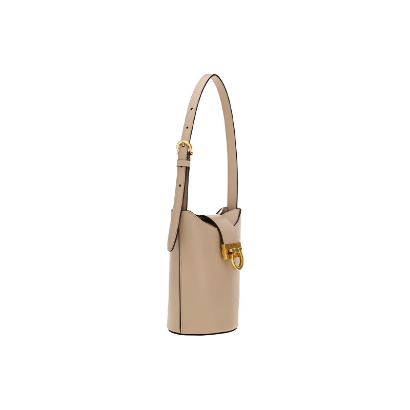 FERRAGAMO Cow Leather French Fries Bag Bucket Bag Handbag Shoulder Bag Women's Dusty Pink-1