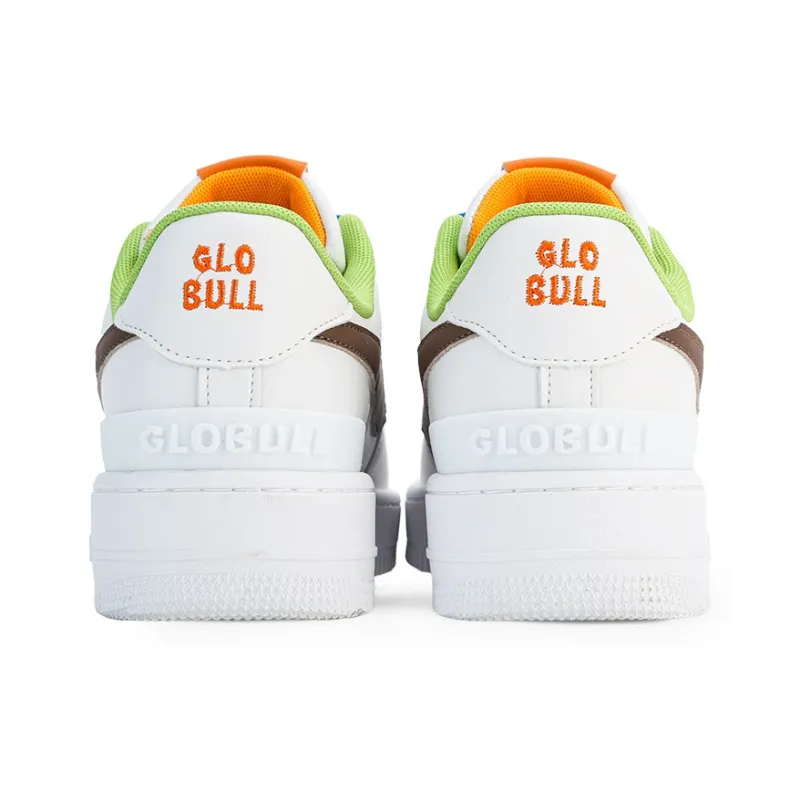 GLO BULL Slip Resistant, Abrasion Resistant, Breathable Low Top Skateboard Shoes Unisex White Brown Blue Green Orange-4