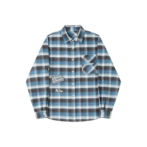 Phew Shirts Unisex Blue Plaid