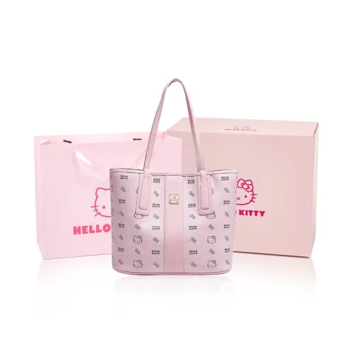 MESUCA Sanrio Hello Kitty Series PU Tote Bag, Shopping Bag, Shoulder Bag Women's Pink/Brown/Milk Tea