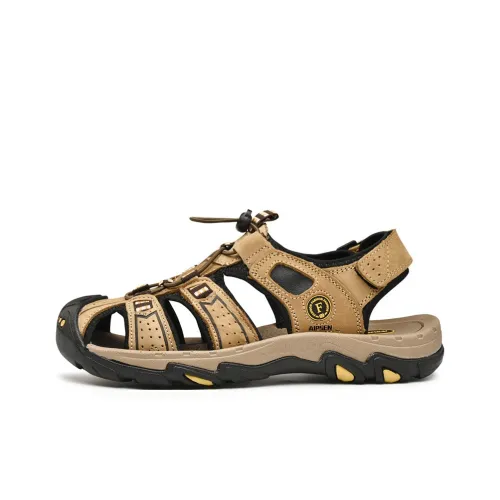 AIPSEN Anti Slip Wear Resistant River Trekking Shoes Men's Light Brown