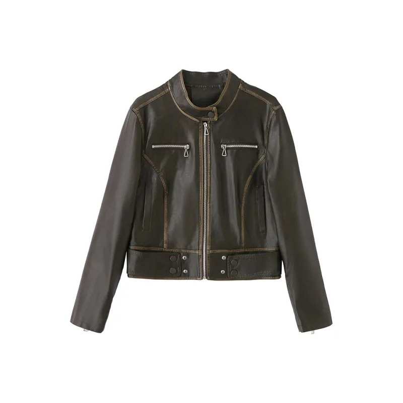 Yi Mengyuan Leather Jacket Women's-1