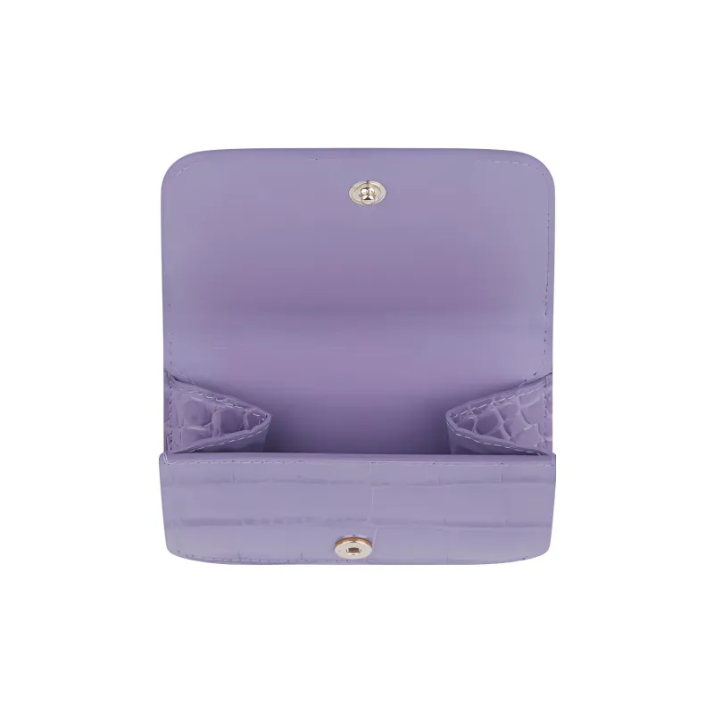 Balenciaga Cow Leather Wallet Mini Women's Light Purple-3