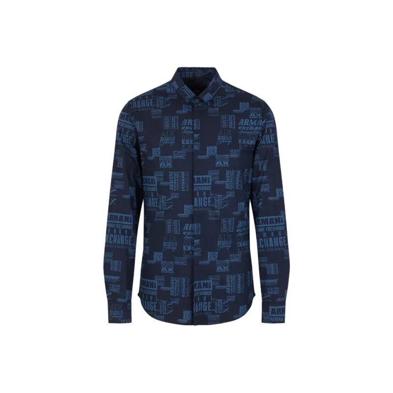 ARMANI EXCHANGEAE SS24 Shirt Men's Night Blue-0