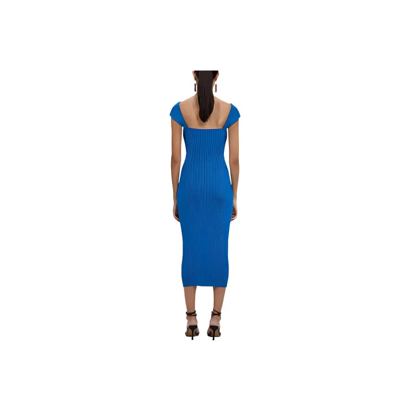 Self portrait Short Sleeved Dresses Women's Azure Blue-1