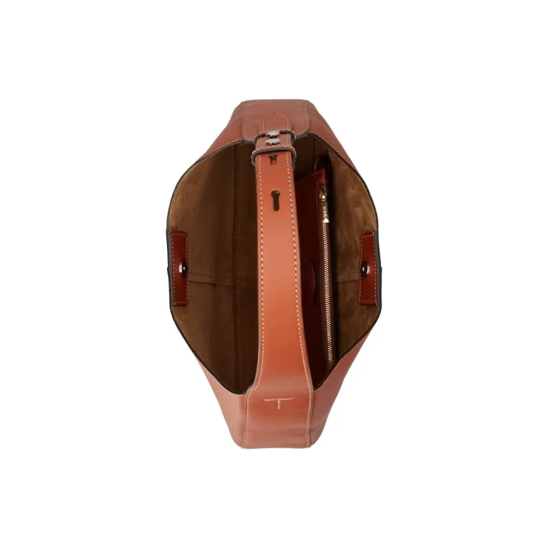 TOD'S DI Calfskin One Shoulder Handbag Trumpets Women's Orange-3