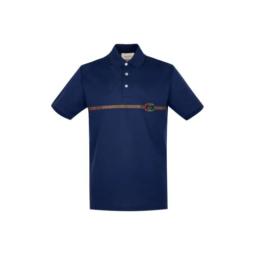 GUCCI Polo Shirts Men Blue