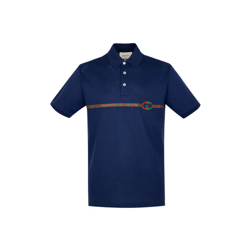 GUCCI Polo Shirts Men Blue-0