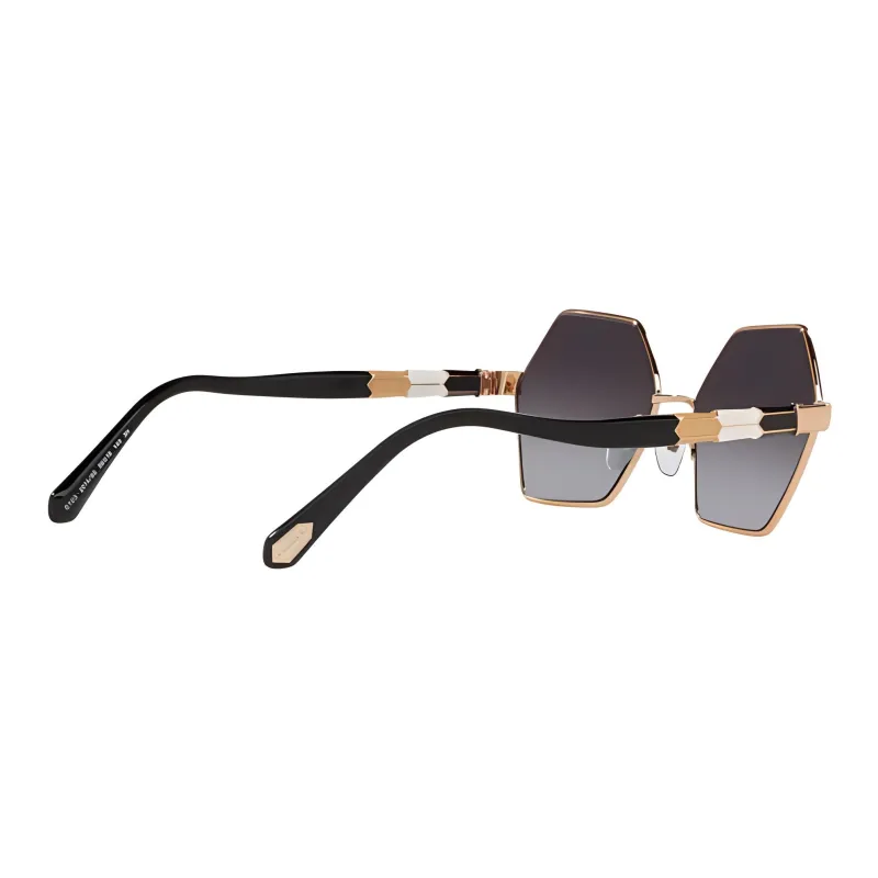 BVLGARI Metal Irregular Shape Sunglasses Unisex Gold-3