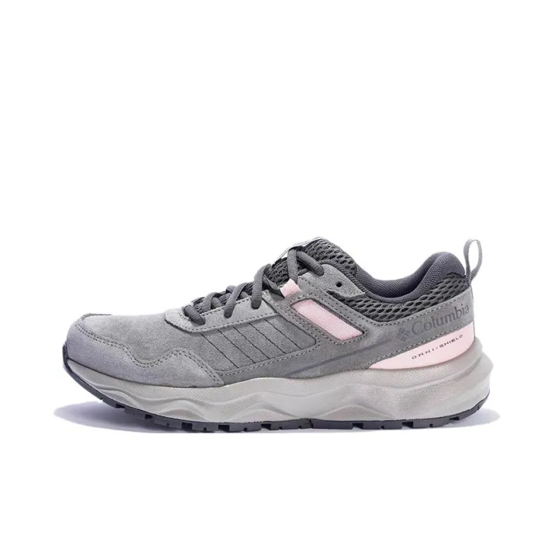 Columbia Anti Slip Wear Resistant Low Top Hiking Shoes Women's Gray Pink-0