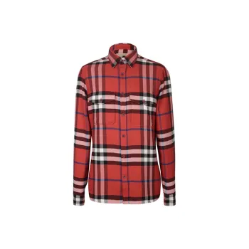 Burberry Shirts Men Red