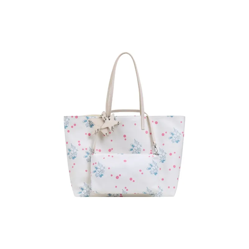 ECODAY ECOD PU, Textile Mixture Tote Bag, Shopping Bag, Shoulder Bag Women's Multicolor-5