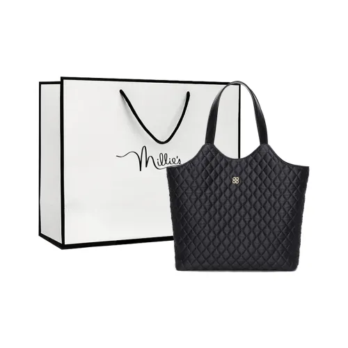 MILLIE'S Fabric Tote Bag, Shopping Bag, Handbag Regular Women's Black