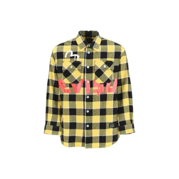 EVISU X Sfera Ebbasta Check print Cotton Shirt