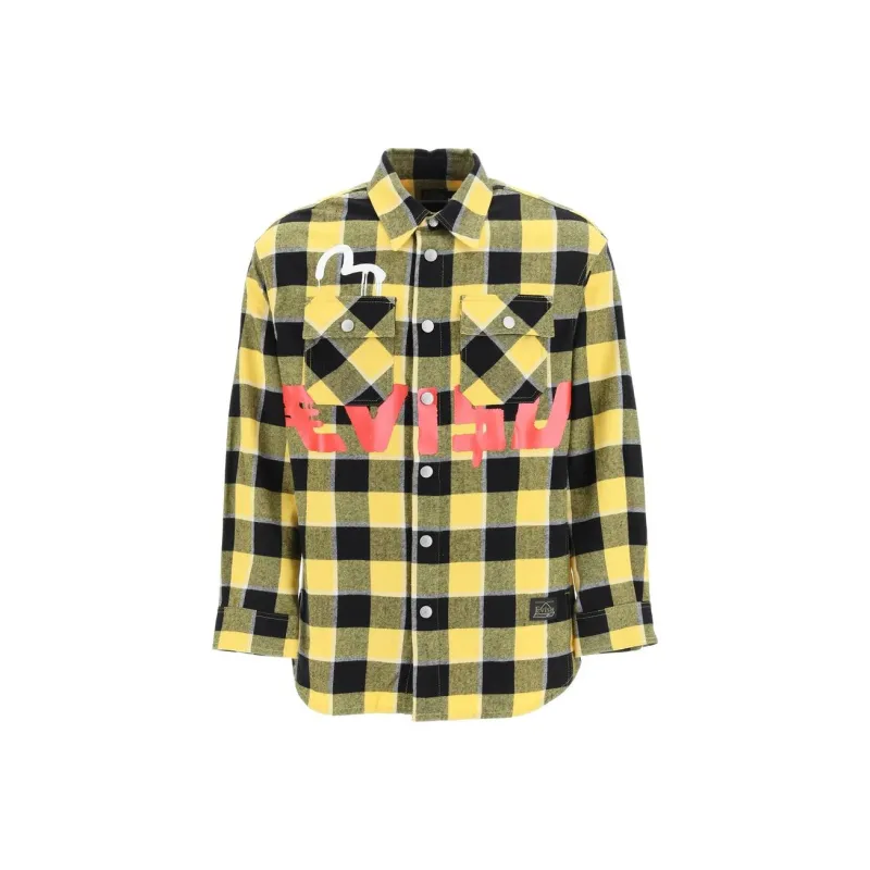 EVISU X Sfera Ebbasta Check print Cotton Shirt-0