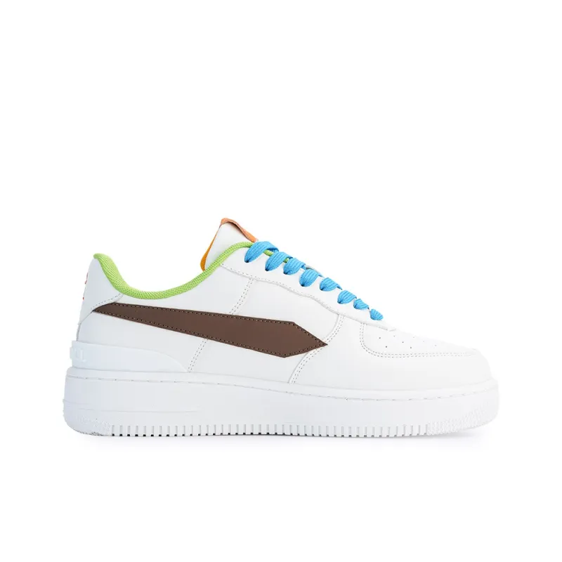 GLO BULL Slip Resistant, Abrasion Resistant, Breathable Low Top Skateboard Shoes Unisex White Brown Blue Green Orange-1