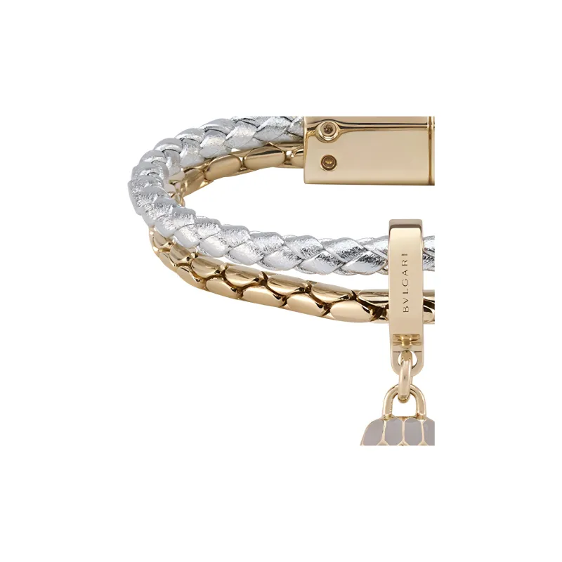 BVLGARI Leather Bracelets Women's Silver-1