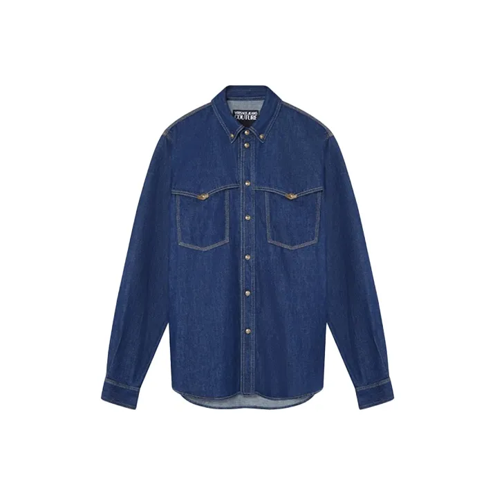 VERSACE Shirts Men Blue-0