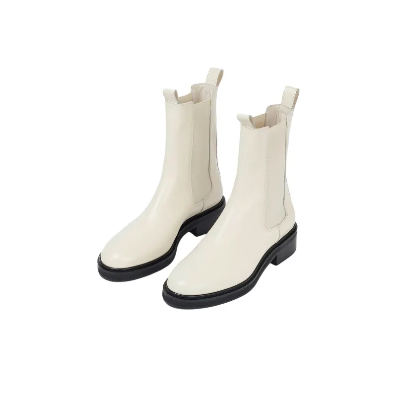 Aeyde Jack Short Chelsea Boots 4.5cm Women's Ecru-2