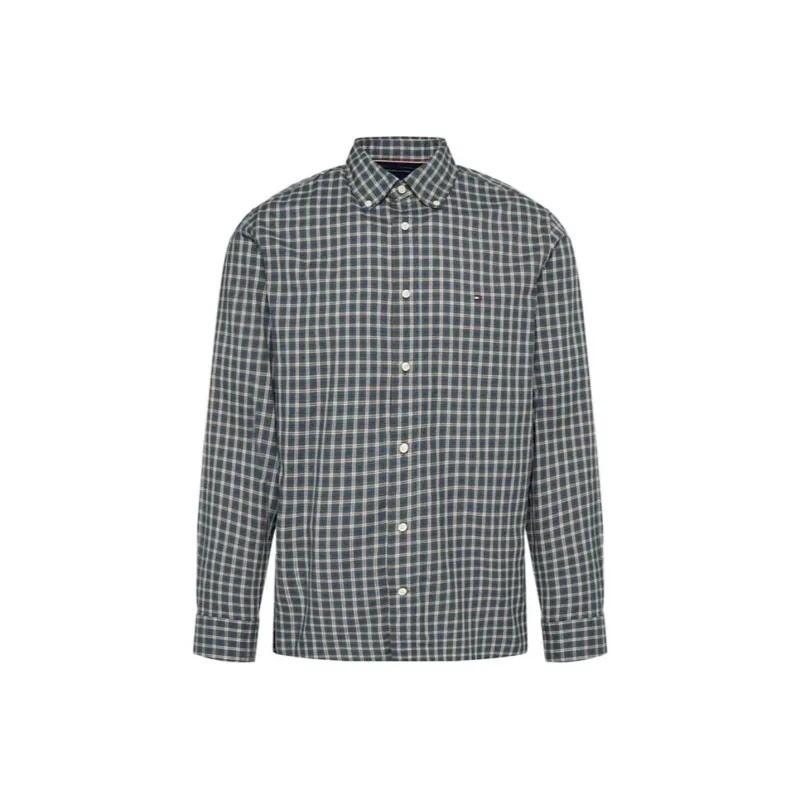 Tommy Hilfiger Camisa De Corte Regular Con Cuadros Escoceses Shirt Men's Green-0