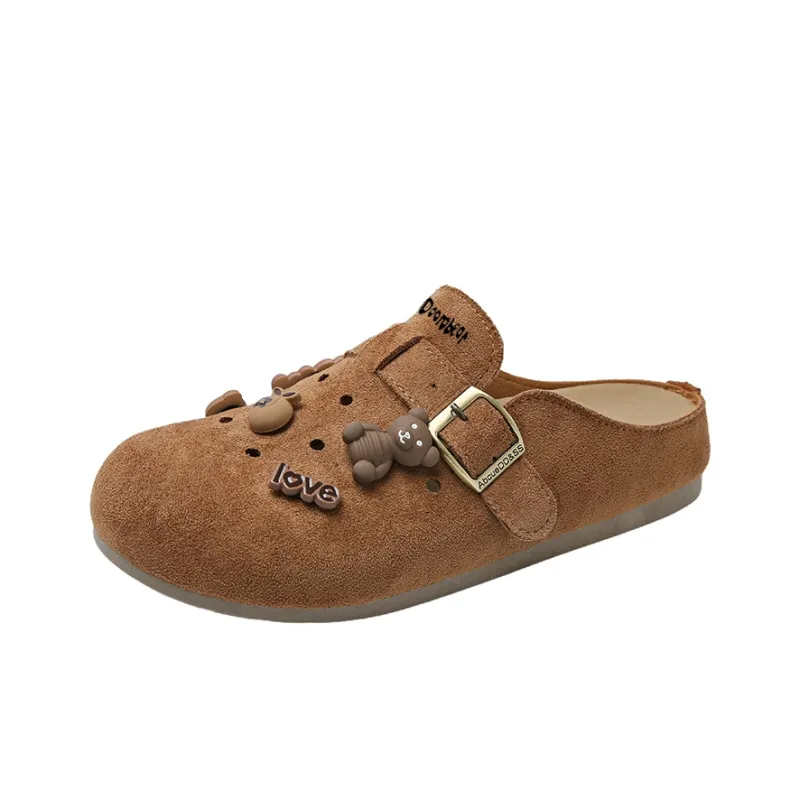 Budding Bear Abrasion Resistant Slip Resistant Closed Toe Slippers Women's-0