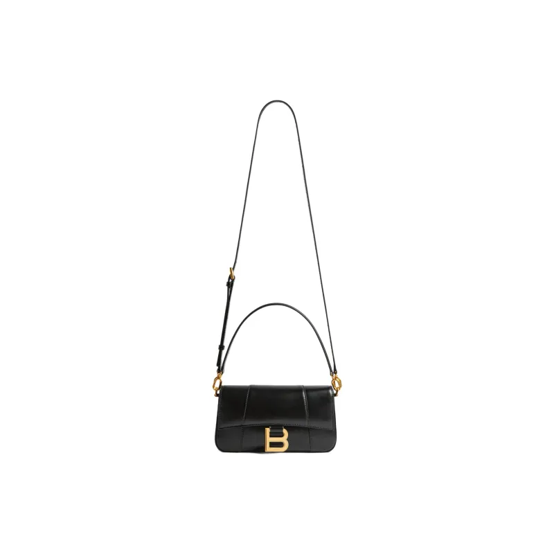 Balenciaga Hourglass Calfskin Crossbody One Shoulder Handbag Small Size Women's Black-2