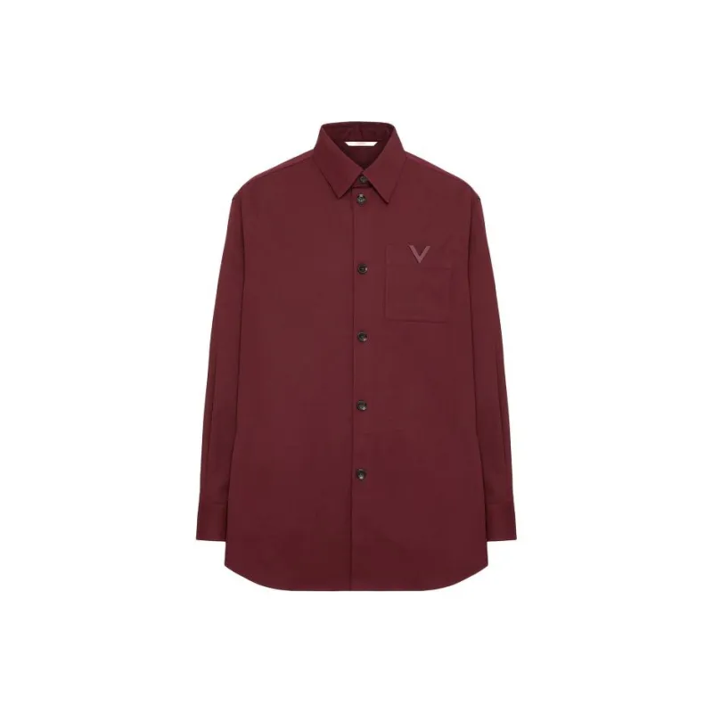 Valentino Shirts Men Burgundy-0