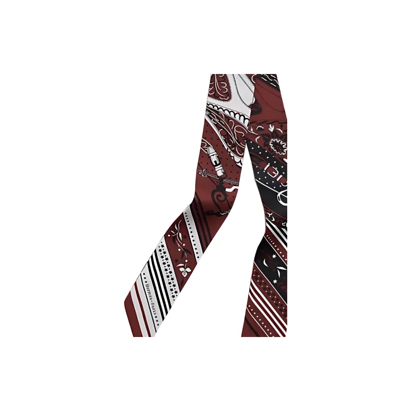 HERMES Mulberry Silk Silk Scarves Women's Burgundy-1