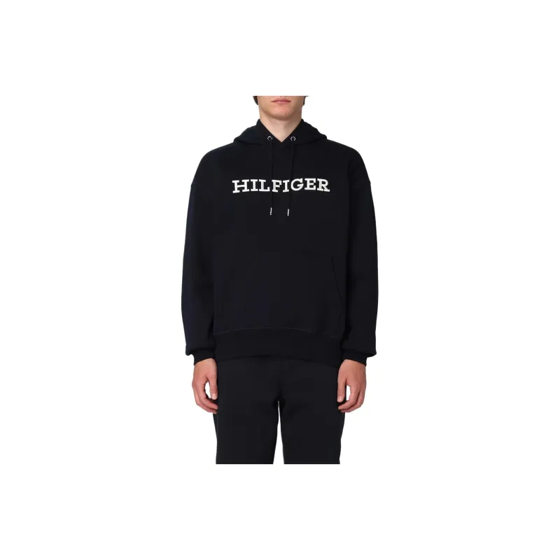 Tommy Hilfiger Logo embroidered Drawstring Hoodie-0