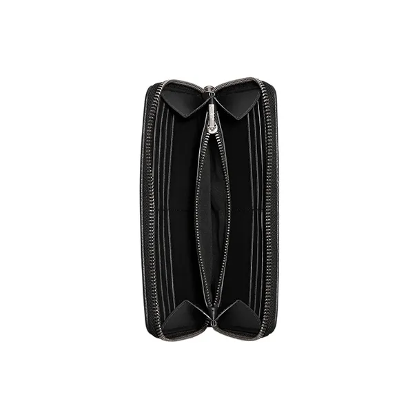 COACH Disney, Collaboration Accordion Zip Wallet Pebbled Leather Card Holder, Wallet Women's Black-2