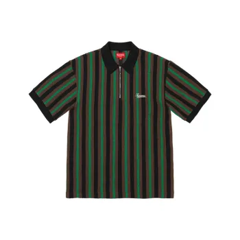 Supreme Open Knit Stripe Zip Polo