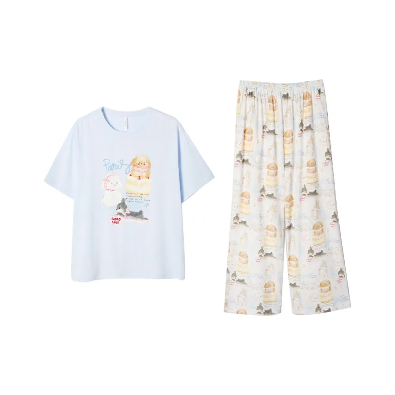 Aannsfam Pajama Set Women's Sea Salt Blue-0