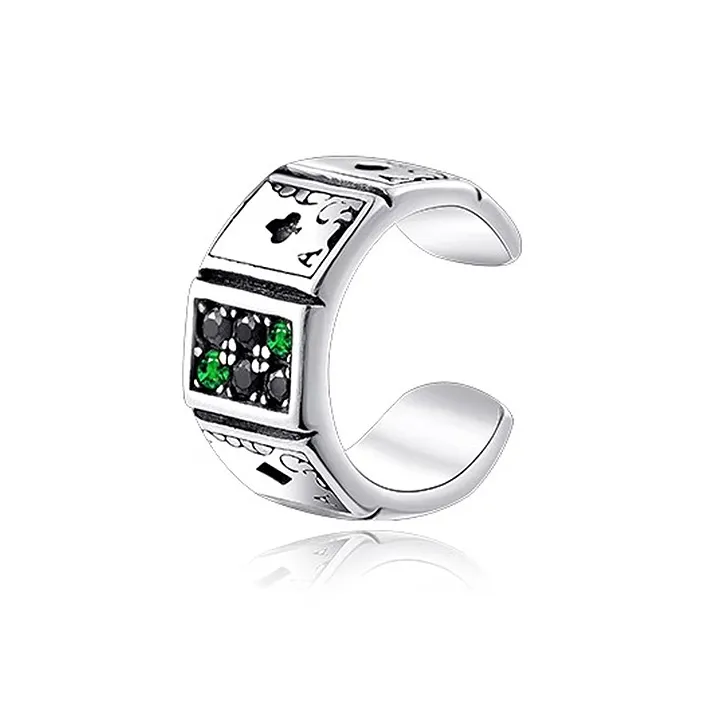 DAIRUO 925 Sterling Silver Clip On Earrings Men's-0