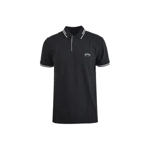 HUGO BOSS Polo Shirts Men Charcoal Black