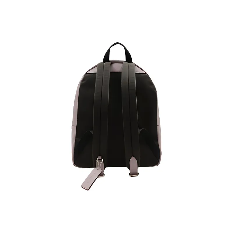 COACH Charlie Canvas With Leather Backpack Medium Size Women's Khaki With Antique Floral Pattern In Purple-3