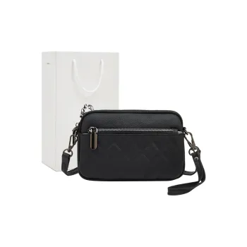Old Man's Head Top Grain Cow Leather Shoulder Bag, Crossbody Bag Regular Women's Black/White/Khaki