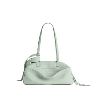 Balenciaga Cow Leather Bowling Bag, Handbag, Shoulder Bag Small Size Women's Mineral Green