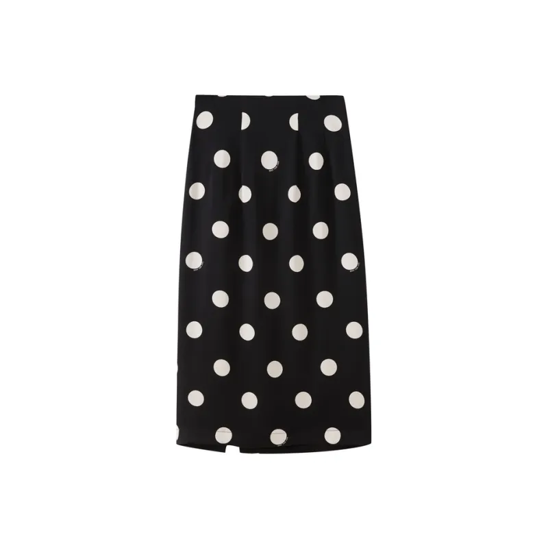 SHUIYUNJIAN Casual Short Skirts Women's Raw White Dot-1