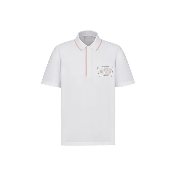 DIOR Quarterly New Products Polo Shirts Men White-0